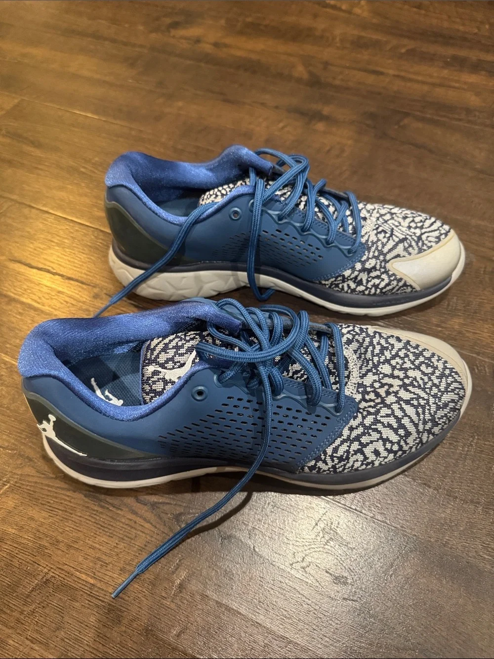 Jordan Men's Blue Knit Pattern Athletic Shoes